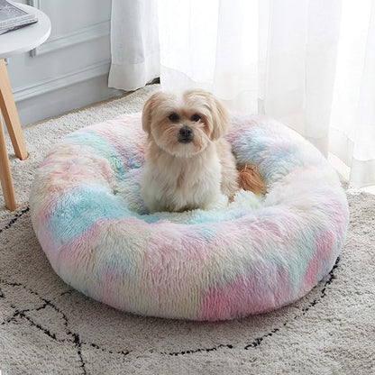 WESTERN HOME WH Calming Dog & Cat Donut Cuddler, Anti-Anxiety Warming Cozy Soft by WESTERNHOME