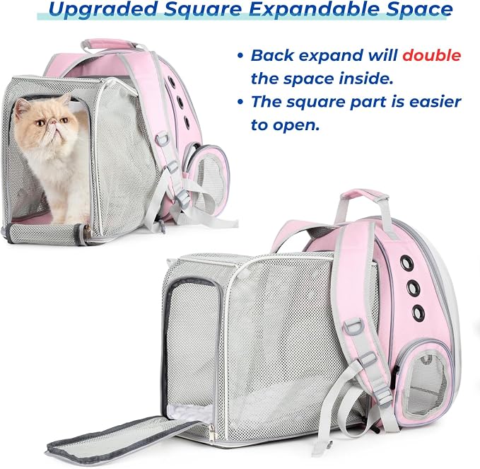 Lollimeow Cat Carrier Backpack, Expandable Bubble Pet Carrier - Image 3