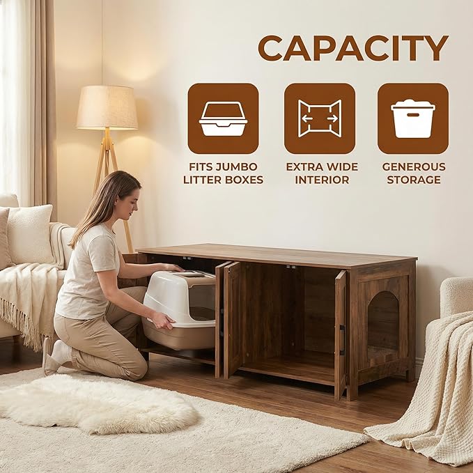 Homhedy Cat Litter Box Enclosure - Image 2