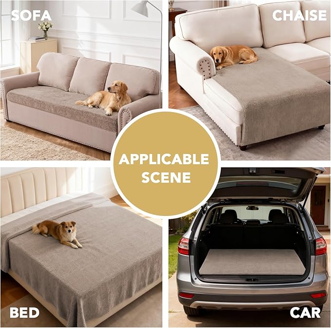 H.VERSAILTEX Non Slip Pet Couch Cover Chenille Dog Bed Protector Thick Soft - Image 6