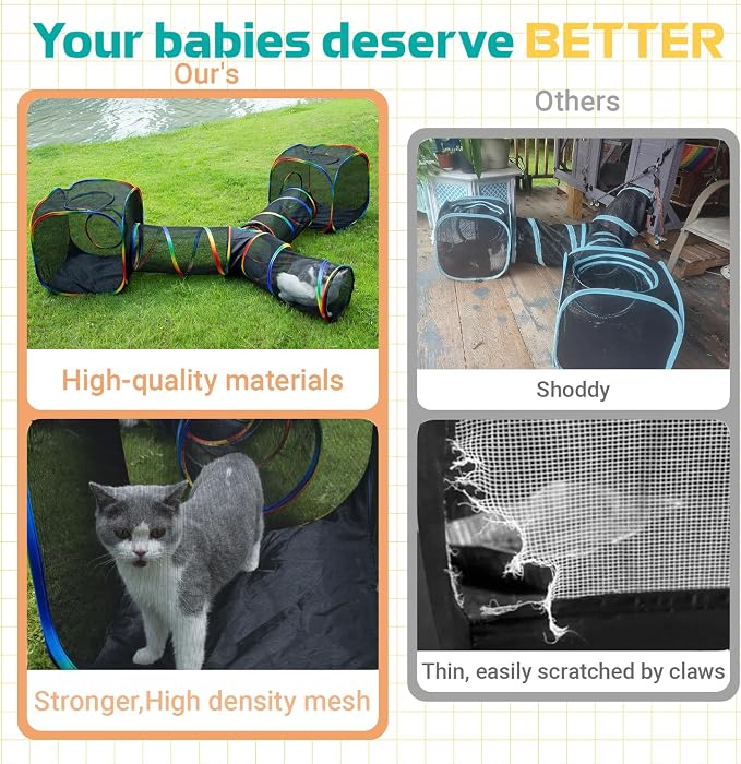 LUCKITTY Outdoor Rainbow Cat Enclosures Playground, Outside House - Image 5