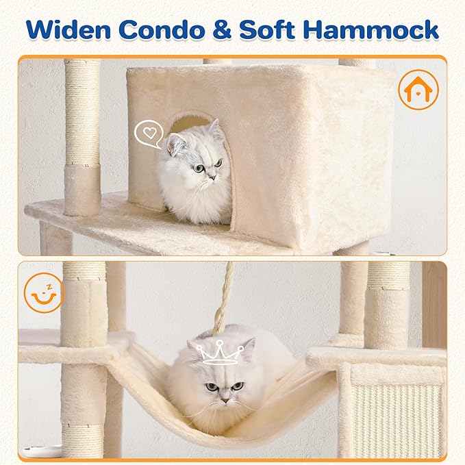 Cat Tree Tower 63in Multi-Level Cat Tower - Image 5