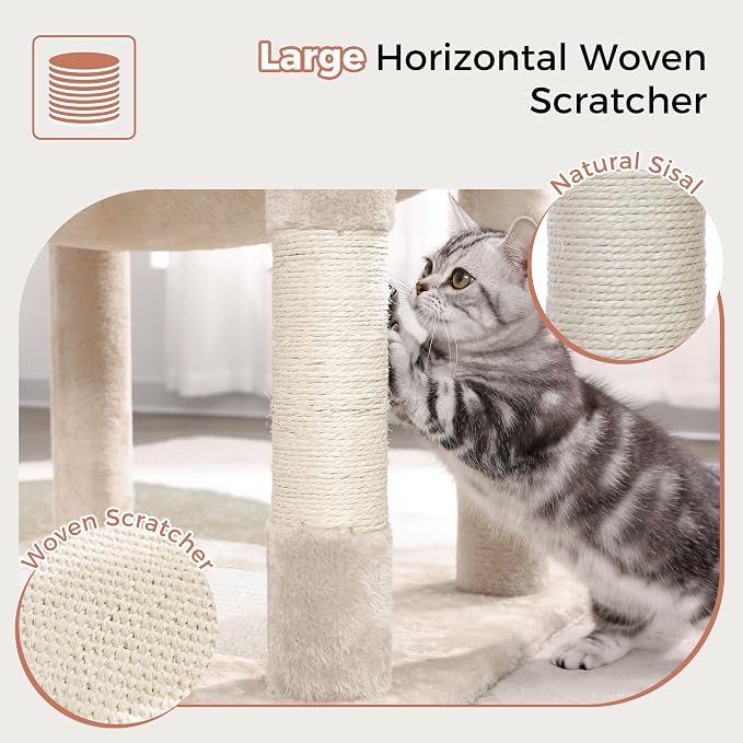 54” Cat Tree with Big Hammock 21x17” XL Cat Tower with Scratching Posts - Image 5