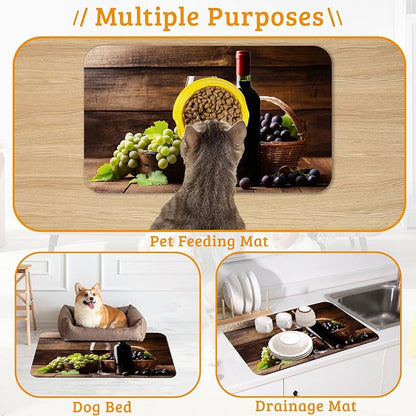 Pet Feeding Mat, Non-Slip Water Bowl Placemat, Pet Supplies 16" x 24" - Image 7