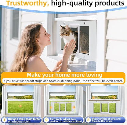 Full Size Cat Door Window Insert, fits 23'‘-28’' Various Sliding Windows - Image 6