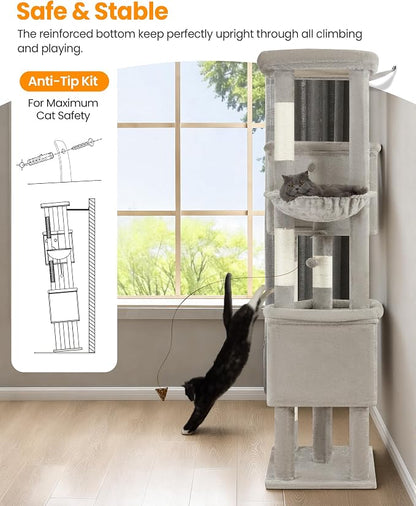 Extra Large Cat Tree, 84 Inch XXL Giant Cat Tower - Image 9