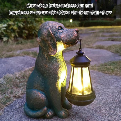 Dog Garden Statues with Solar Lantern Outdoor Decor-Dog Solar Figurines Lights - Image 4