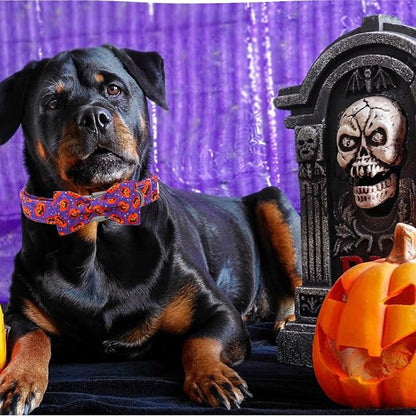 Dog Collar - Halloween Pumpkin Bowtie Pet Collar Gift Soft Bow Collar Pet - Image 4