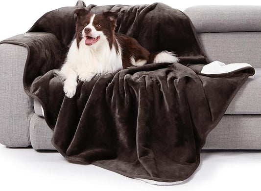 gogobunny Waterproof Bed Blanket, Reversible Sherpa Fleece Throw Blanket by gogobunny