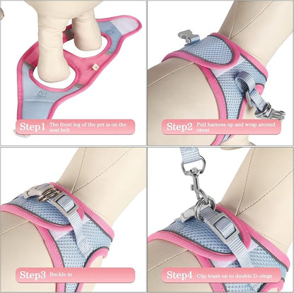 YIMEIS Dog Harness and Leash Set, No Pull Soft Mesh Pet Harness, Reflective - Image 2