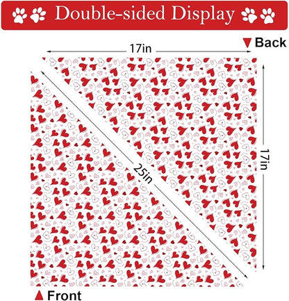 Heart Dog Bandana, 2 Pack Adjustable Holiday Party Birthday Pets Heart Bandana - Image 7