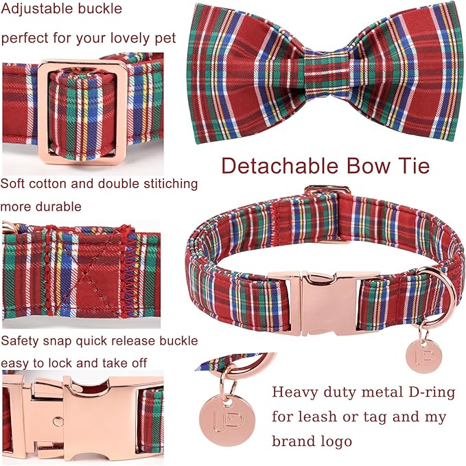 Christmas Plaid Dog Collar - Image 3