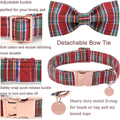 Christmas Plaid Dog Collar - Image 3