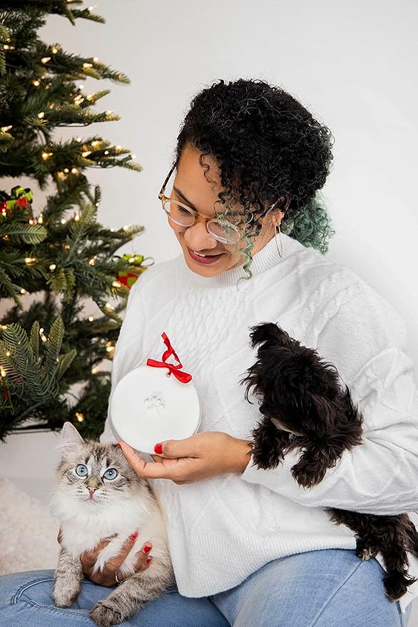 Pearhead Pawprints 2-Pack Christmas Ornament, DIY No Mess Pet Paw Print Holiday - Image 10