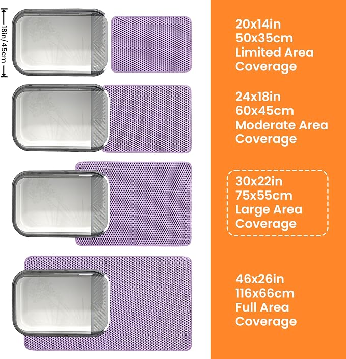 Extra Large Cat Litter Mat, 30x22 Inches Honeycomb Double Layer Cat Litter - Image 9