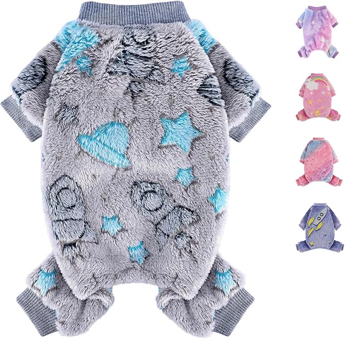 Fleece Dog Pajamas for Small Dogs Boy Warm Winter Dog Clothes Pjs Cute Extra by Unknown