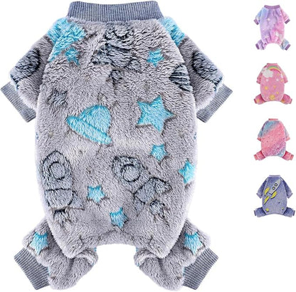 Fleece Dog Pajamas for Small Dogs Boy Warm Winter Dog Clothes Pjs Cute Extra by Unknown