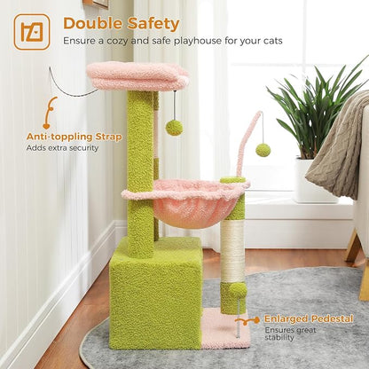 PEQULTI 4-in-1 Multi-Level Cat Tower, Scratching Post - Image 5