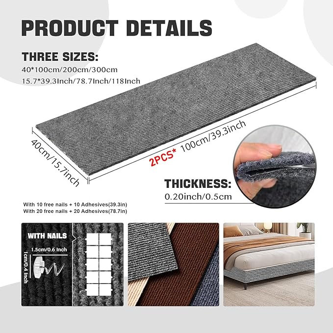 Cat Scratch Couch Furniture Protector, Adhesive Cat Scratch Pad Deterrent - Image 2