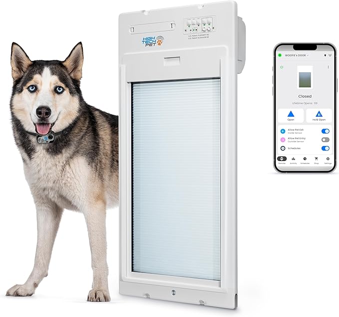 Power Pet Automatic ROLL UP Door by High Tech Pet Brand, Motorized Panel Rolls by HighTechPet