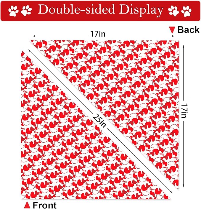 Valentines Dog Bandanas, 2 Pack Mother's Day Triangle Dog Bandanas, Reversible - Image 3