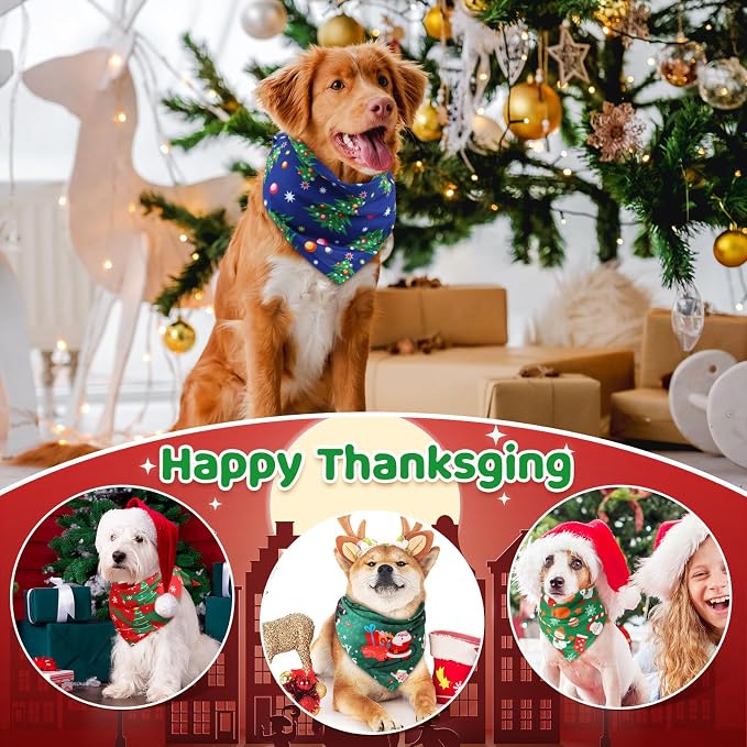 Abbylike 50 Pcs Christmas Dog Bandanas Bulk Xmas Bandanas - Image 4
