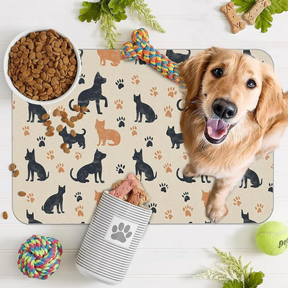 Cute Cat Paw Prints Dog Food Mat - Image 7