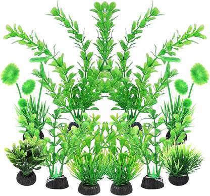 AQUANEAT Artificial Fish Tank Plants, Plastic Aquarium Decorations by Aquaneat