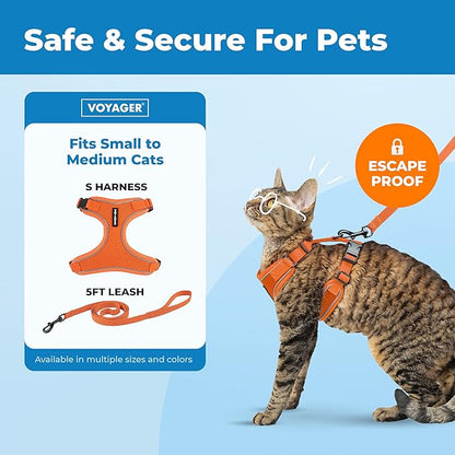 Voyager Escape-Proof Step-in Lock Cat Harness & 5ft Neoprene-Handle Leash Set - Image 2
