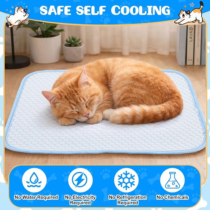 Chunful 4 Pack Pet Cooling Mat 18 x 14 Inches Cooling Pads - Image 4