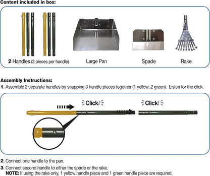 Four Paws Stainless Steel Long-Handled Dog Pooper Scooper Rake, & Pan 3 Piece - Image 4