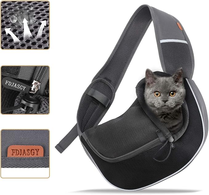 FDJASGY Pet Sling Carrier for Small Dogs Cats, Breathable Mesh Travelling Hand - Image 7