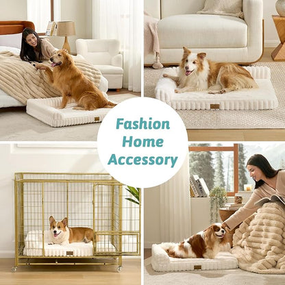 Cute Dog Bed, Faux Rabbit Fur Orthopedic Foam Dog Bed - Image 3