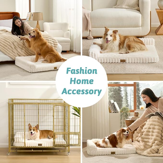 Cute Dog Bed, Faux Rabbit Fur Orthopedic Foam Dog Bed - Image 2