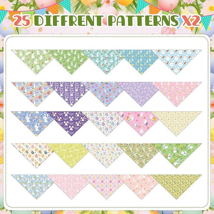 Kacctyen 50 Pcs Spring Easter Dog Bandanas Bulk Bandanas - Image 6