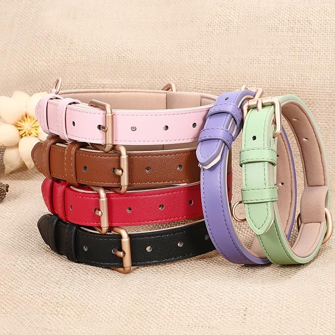 WHIPPY Leather Dog Collar for Small Medium Large Dog Adjustable Soft Breathable - Image 6