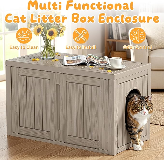 Cat Litter Box Enclosure, Indoor Outdoor Cat House - Image 5
