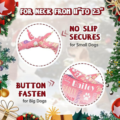 Personalized Dog Bandanas Custom Neckwear Name Button Anti-loosening Dog Scarf - Image 4