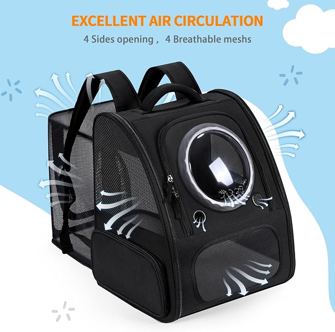 Dogs Backpack Carrier, Expandable Cat Carrier Backpack, Breathable Bubble Pet - Image 5