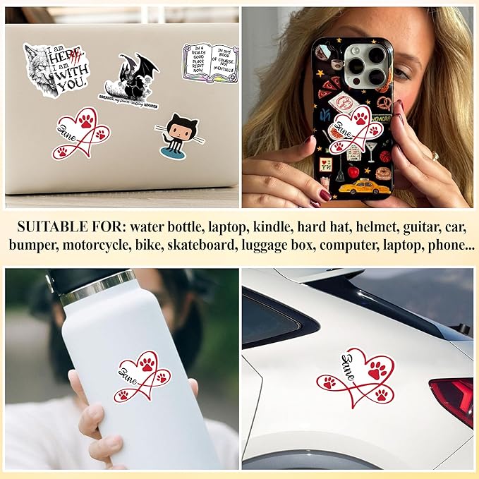 Custom Paw Pet Sticker Personalized Heart Name Pet Paw Cat and Dog Lover - Image 5