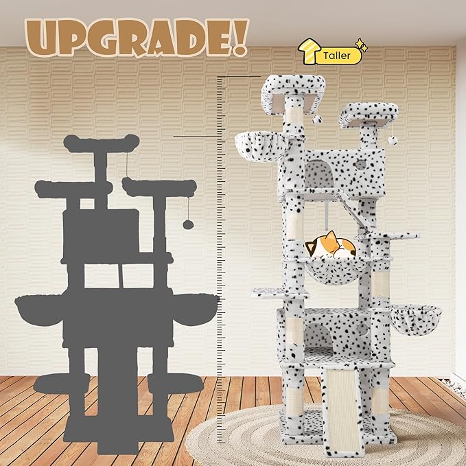 SHA CERLIN 81in Multi-Level Tall Cat Tree Tower - Image 4