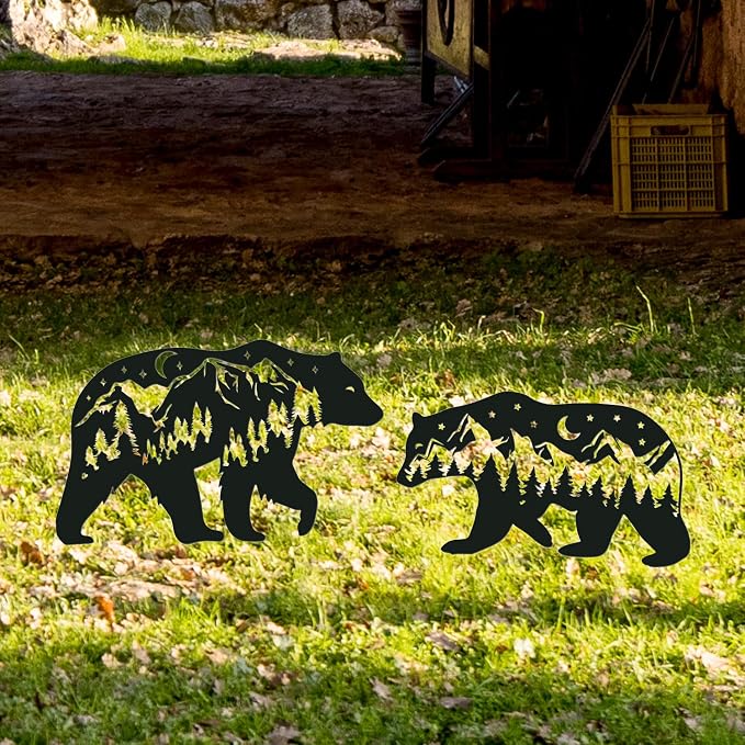 Bear Metal Garden Stakes Yard Decor, Lawn Ornaments - Image 6