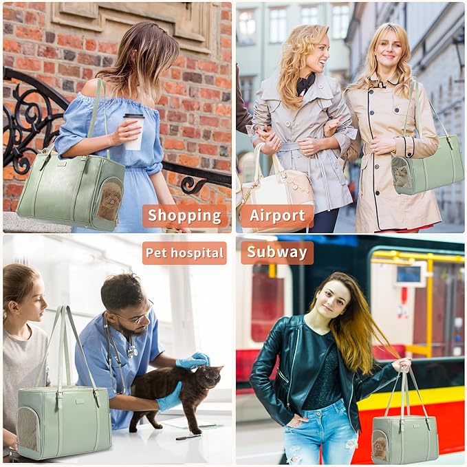 Fashion Dog Purse Pet Carrier Leather Bag - Image 5