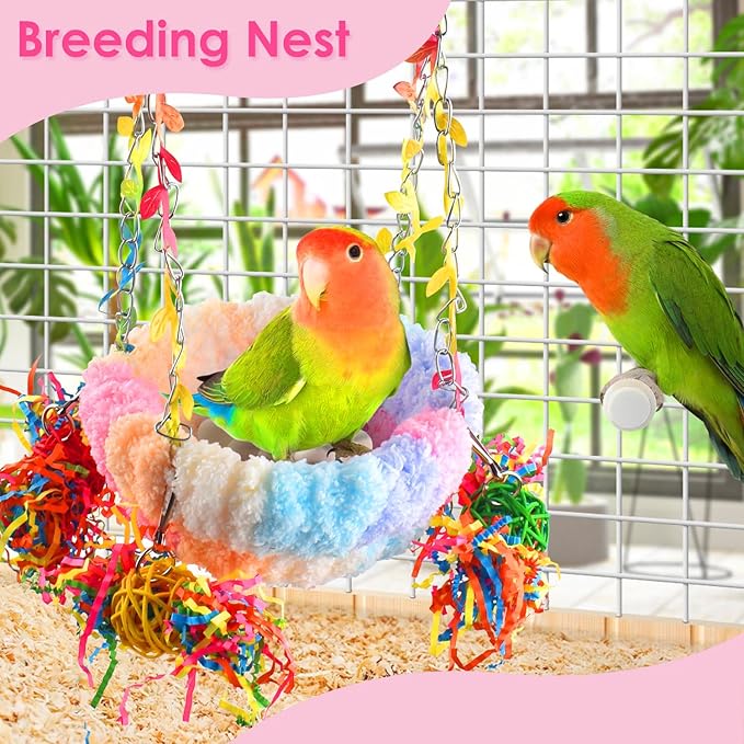 KATUMO Parakeet Nest, Parrot Breeding Bed Conure Snuggle Nest Cockatiel Swing - Image 3