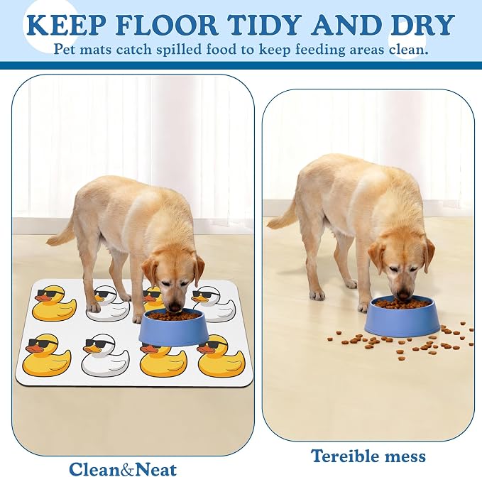 Cute Ducks Glasses Pet Feeding Mat - Image 5