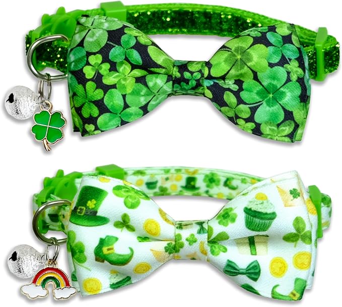2 Pack St. Patrick's Day Irish Cat Collar by Miiemiu