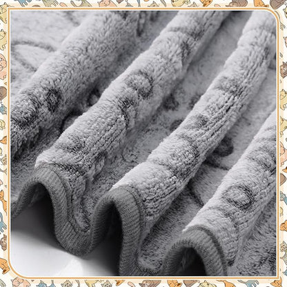 Tegeme 12 Pcs Pet Blankets Soft Fluffy Fleece Dog Cat Warm Paw Print Pattern - Image 4