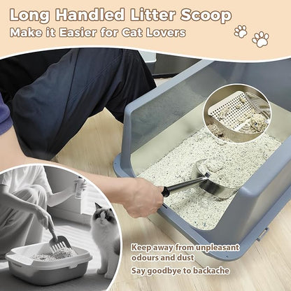 Cat Litter Scoop Deep Shovel, Detachable Long Handle Litter Scooper, Metal Cat - Image 7