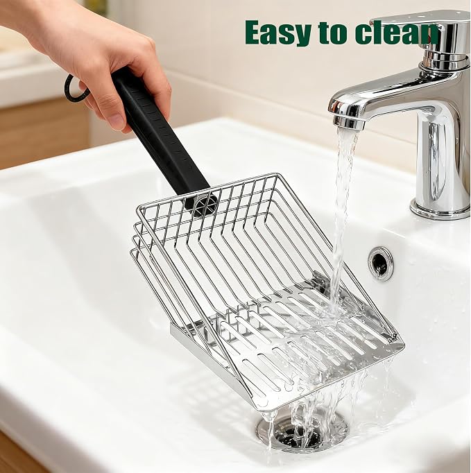 XIAOXINGYUN Stainless Steel Cat Litter Scoop, Metal Cat Litter Scooper - Image 6