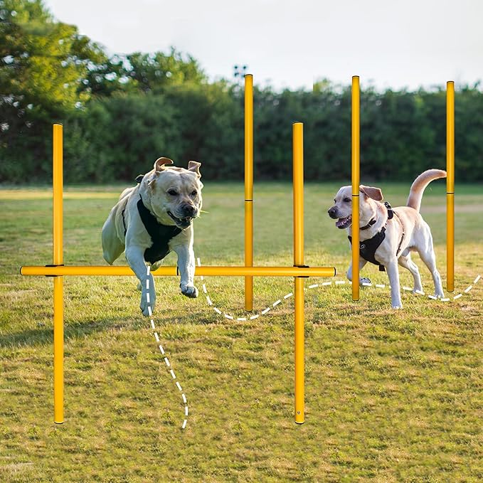 TNZMART 2.6 FT Dog Agility Obstacle Course Backyard Set Wave Poles and - Image 2